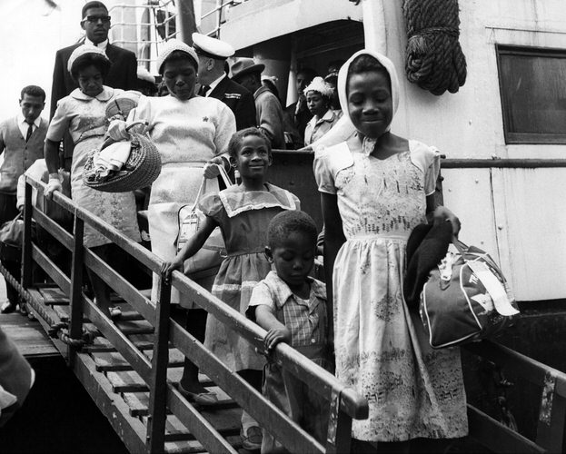 Some of the thousands of West Indian Immigrants disembarking from the liner Begona at Southampton shortly before the Commonwealth Immigration Act came into force. 2 July 1962